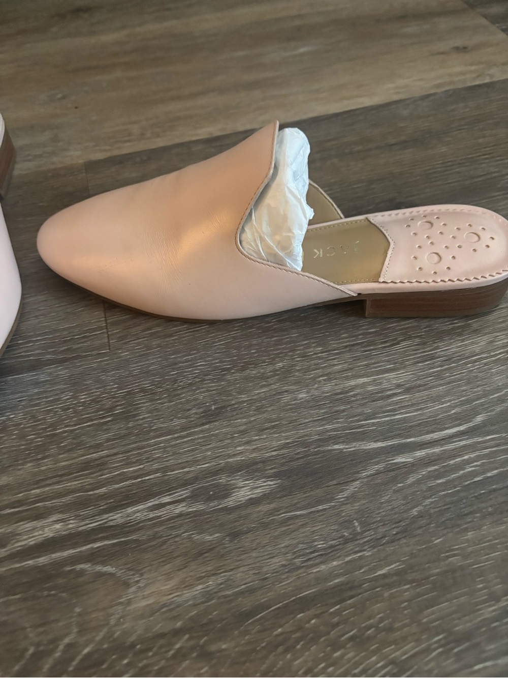 Jack Rogers Blush Pink Leather Slip-On Mules - Picture 3 of 4